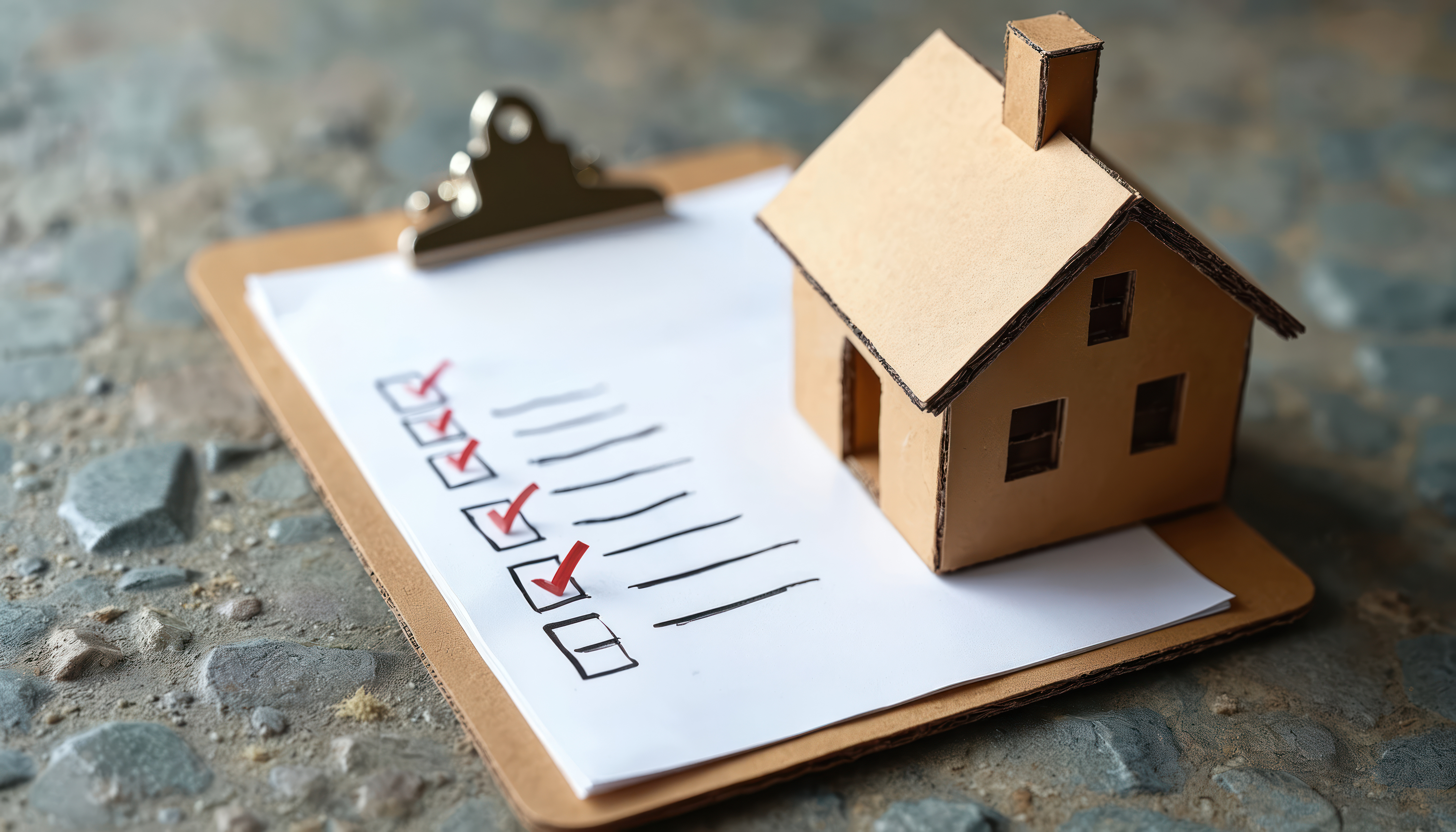 Maintenance professional reviewing a property checklist